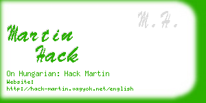 martin hack business card